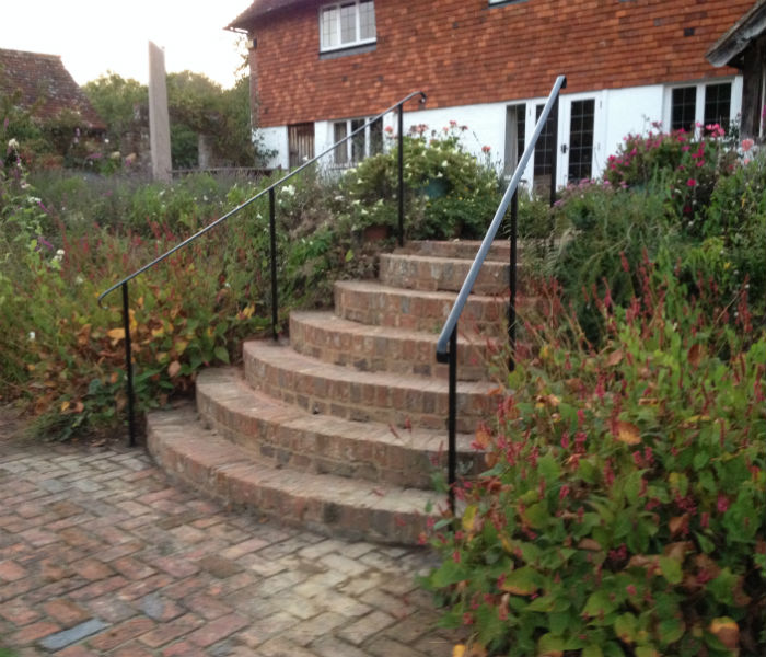 handrail set in steps